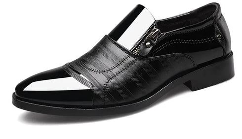 Elegant Breathable Leather Oxfords for Men - Stylish Formal Dress Shoes Perfect for Office, Parties, and Weddings with Comfortable Rubber Outsole and Lace-up Closure
